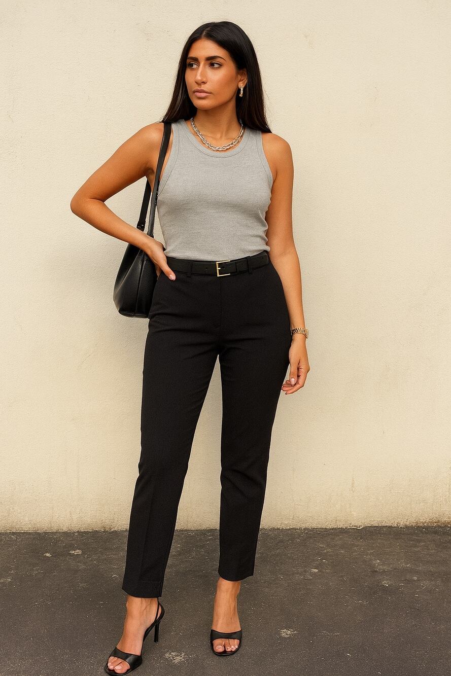 Theory Belisa 3 Wool Black Trousers Sevona Slim Leg Pants Size 12 Office Work